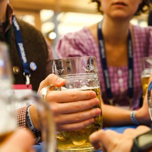 Beer at Bits & Pretzels at Oktoberfest